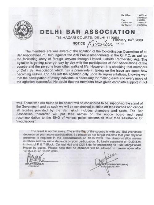 Delhi Bar Association Fatwa - Excerpts